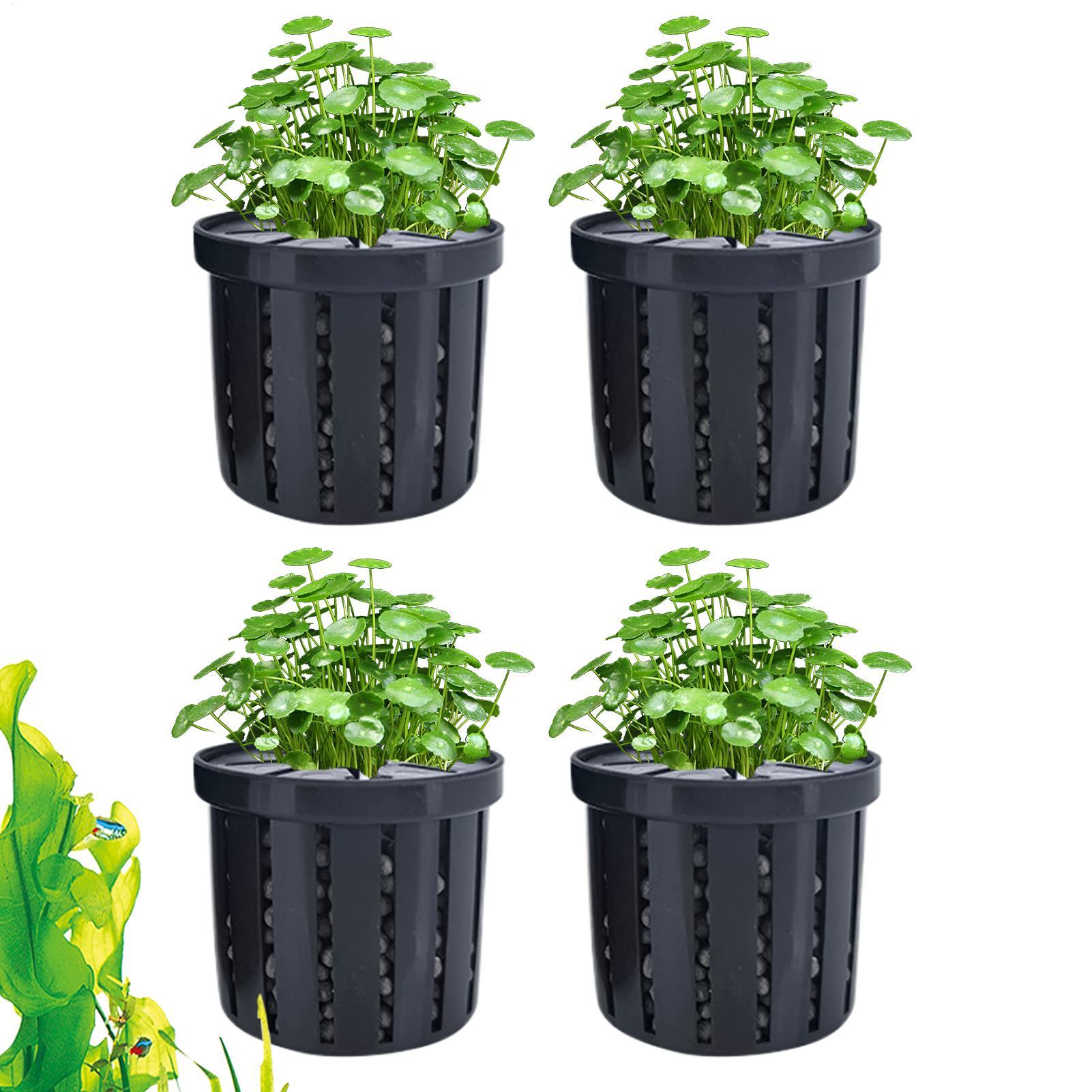 Aquarium Plant Holder - 4 Pieces Aquarium Planter Pot with