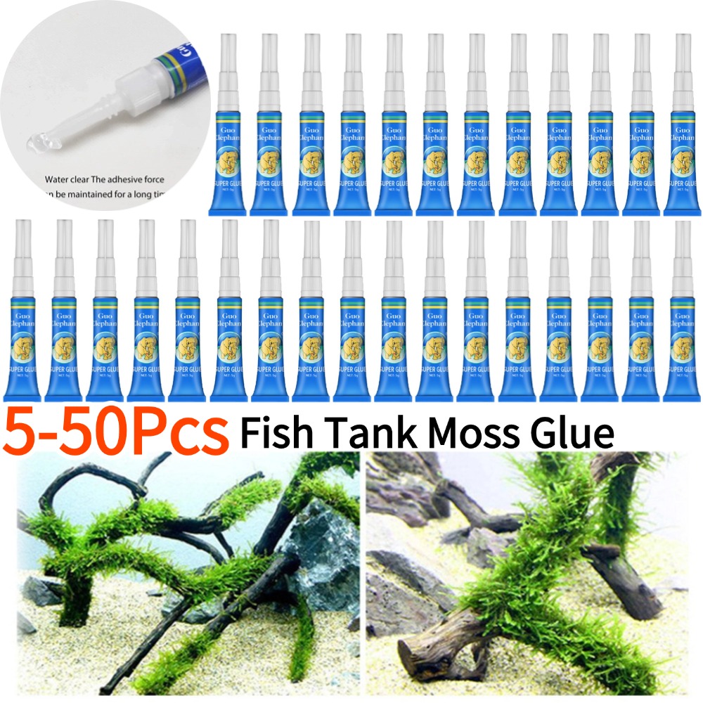 Aquarium Plant Gel - 50-5Pcs Fish Tank Landscaping Moss Glue