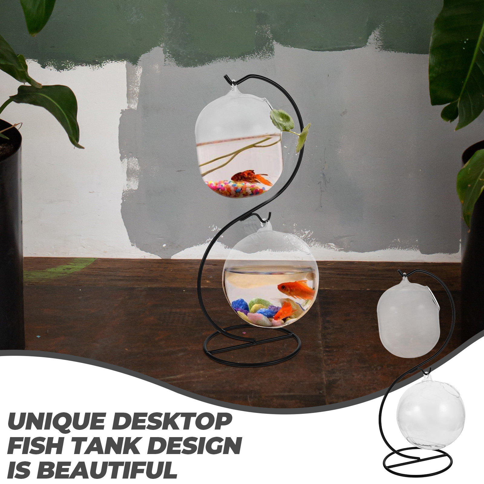 Aquarium For Planted Tank - 1Set Transparent Desktop Fish Bowl Glass