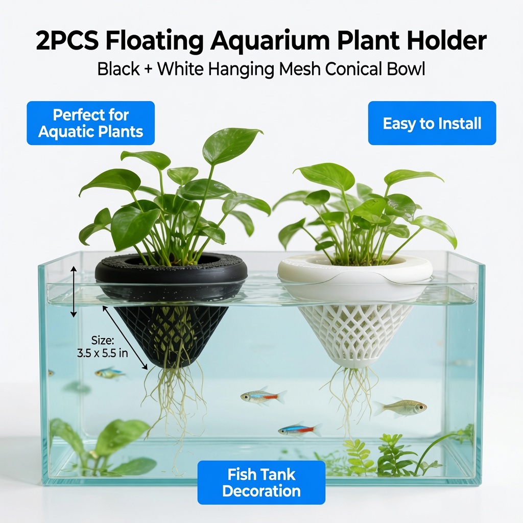2PCS Floating Aquarium Plant H - огляд і ціна Aquarium Plant Holder