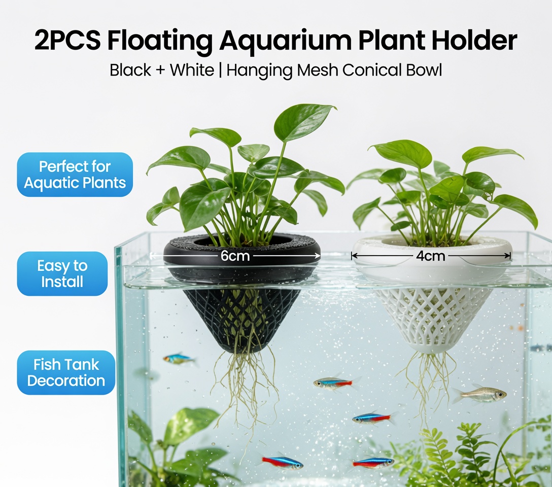 2PCS Floating Aquarium Plant H - огляд і ціна Aquarium Plant Holder